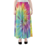 Pastel Spiral Tie Dye Print Chiffon Maxi Skirt