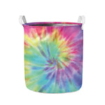 Pastel Spiral Tie Dye Print Collapsible Laundry Basket