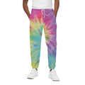 Pastel Spiral Tie Dye Print Cotton Sweatpants