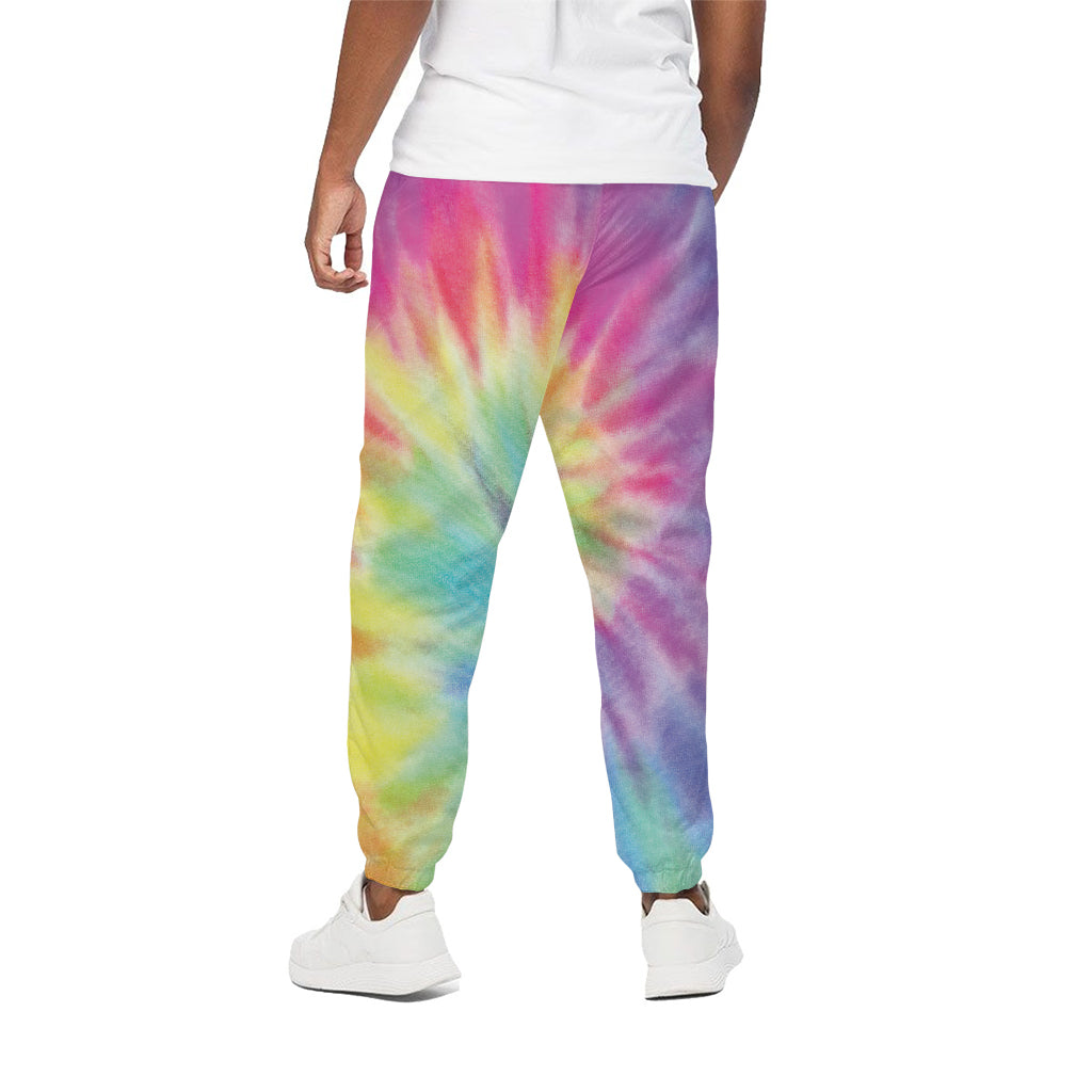 Pastel Spiral Tie Dye Print Cotton Pants