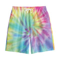 Pastel Spiral Tie Dye Print Cotton Shorts