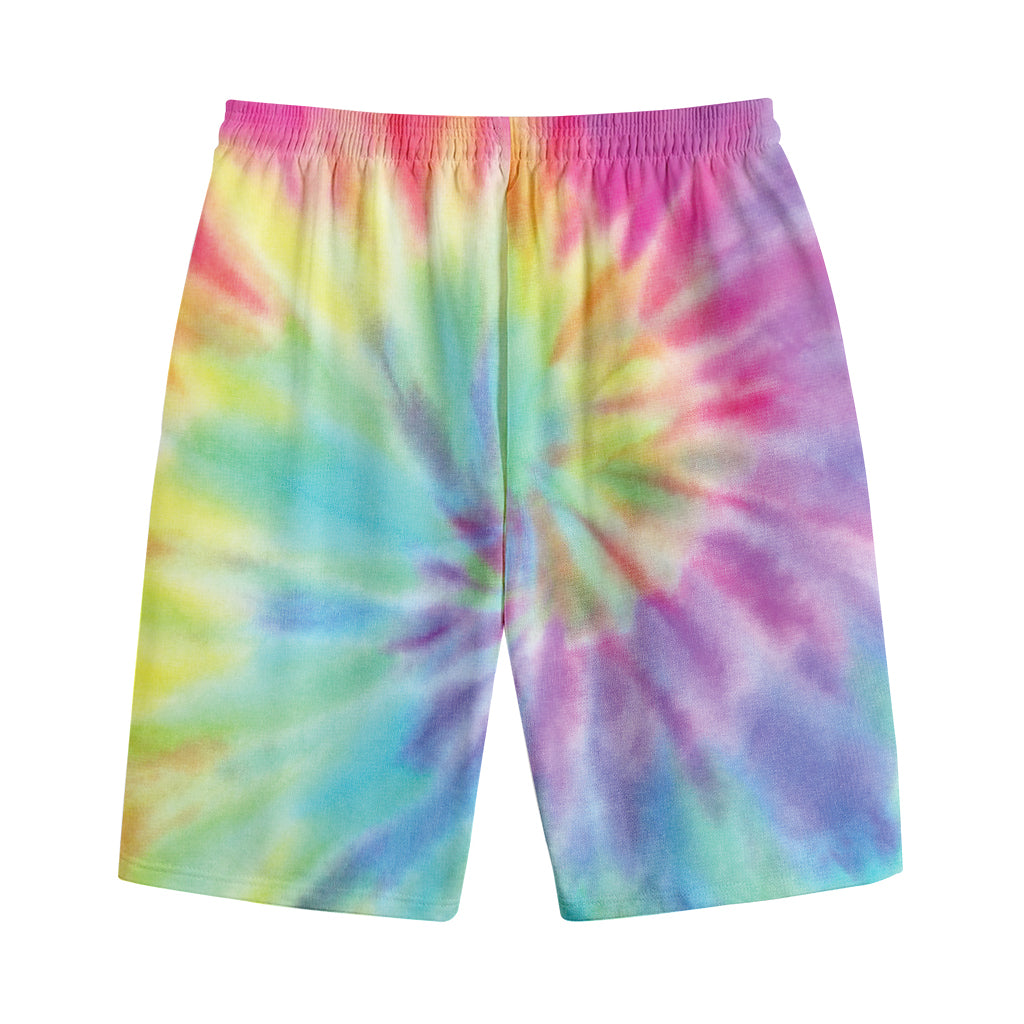 Pastel Spiral Tie Dye Print Cotton Shorts