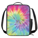 Pastel Spiral Tie Dye Print Crossbody Lunch Bag