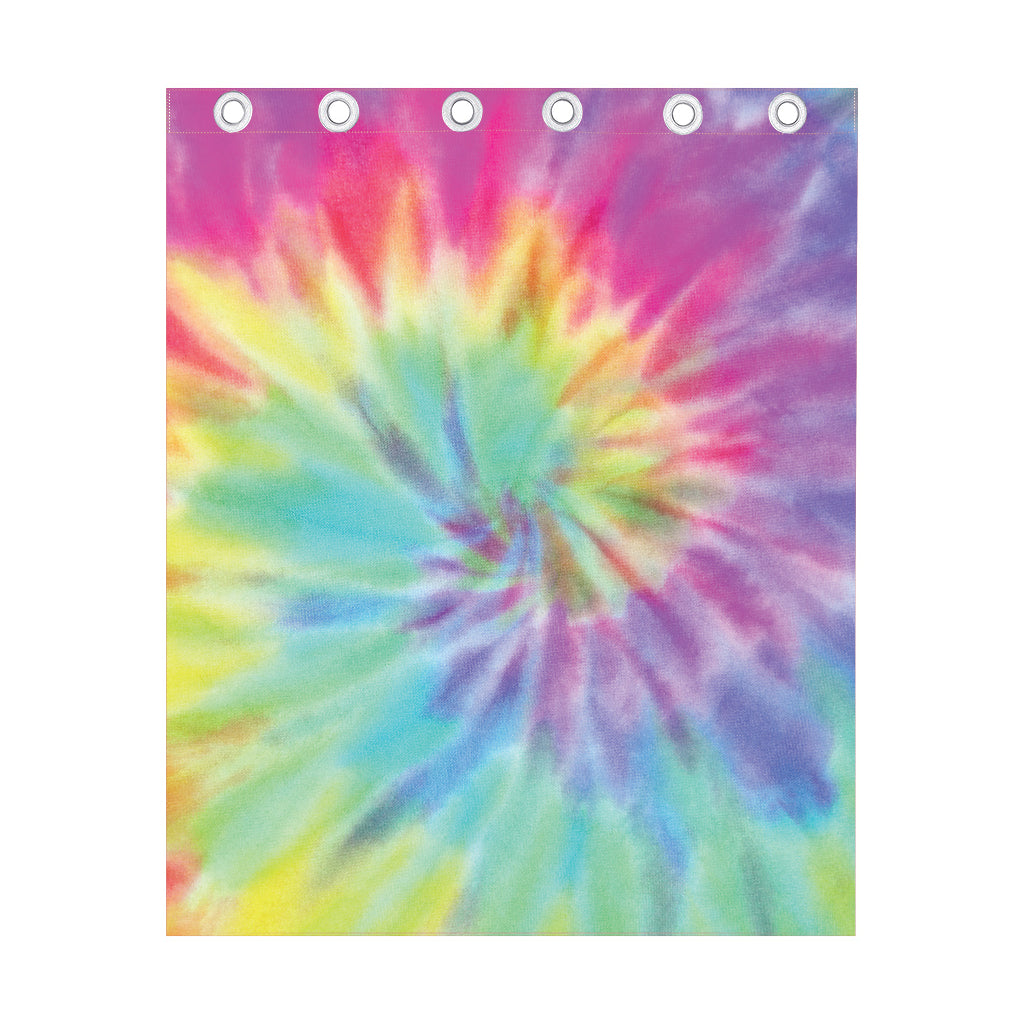 Pastel Spiral Tie Dye Print Curtain
