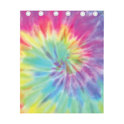 Pastel Spiral Tie Dye Print Curtain