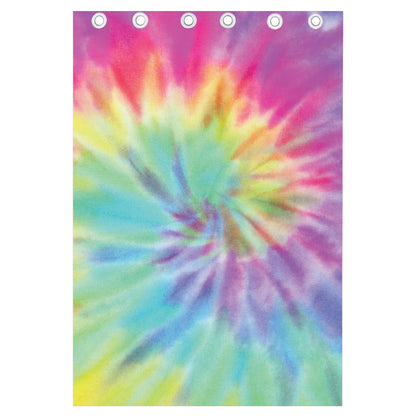 Pastel Spiral Tie Dye Print Curtain