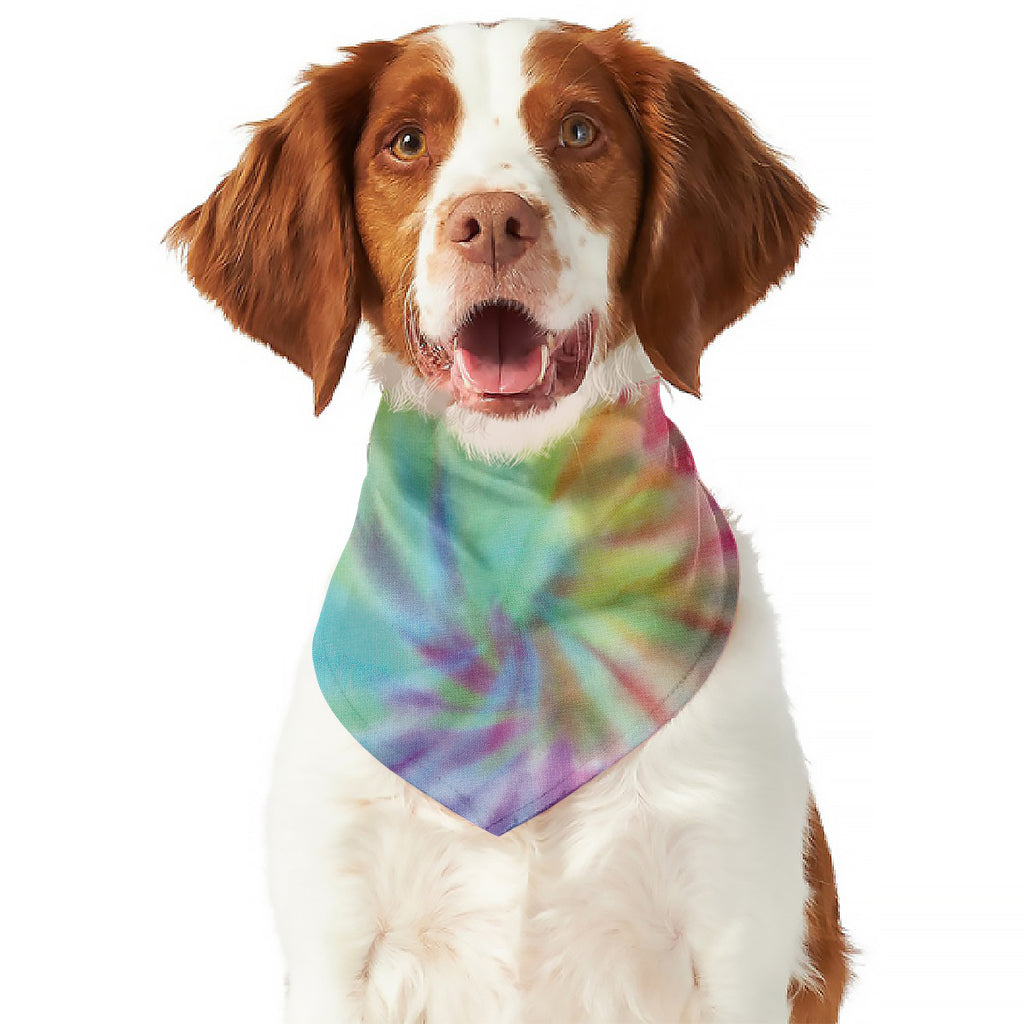 Pastel Spiral Tie Dye Print Dog Bandana