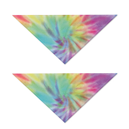Pastel Spiral Tie Dye Print Dog Bandana