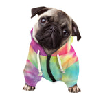 Pastel Spiral Tie Dye Print Dog Zip Up Hoodie