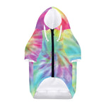Pastel Spiral Tie Dye Print Dog Zip Up Hoodie