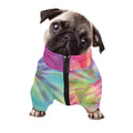 Pastel Spiral Tie Dye Print Dog Zip Up Jacket