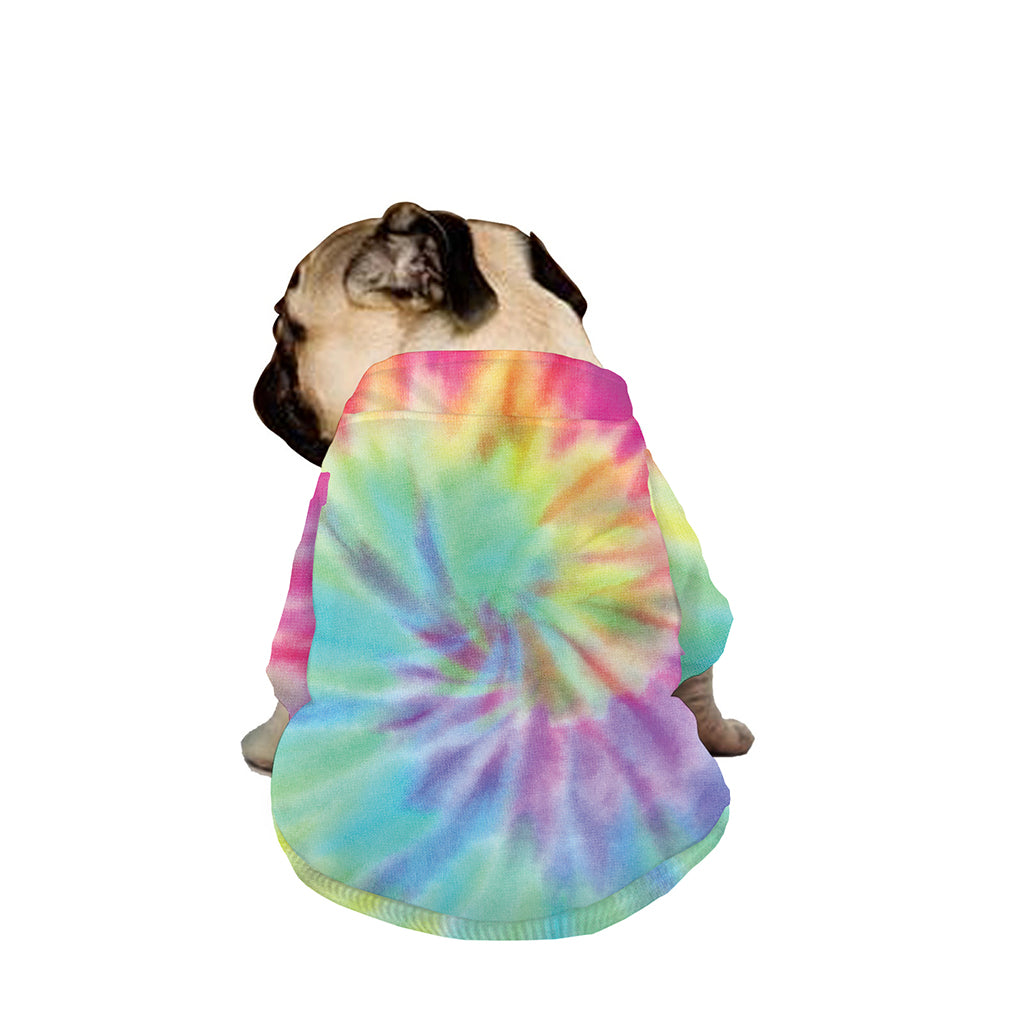 Pastel Spiral Tie Dye Print Dog Zip Up Jacket