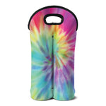 Pastel Spiral Tie Dye Print Double Neoprene Wine Tote