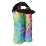 Pastel Spiral Tie Dye Print Double Neoprene Wine Tote