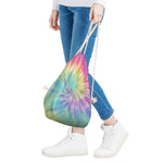 Pastel Spiral Tie Dye Print Drawstring Bag