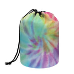Pastel Spiral Tie Dye Print Drawstring Makeup Bag