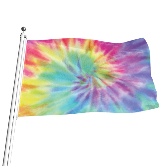 Pastel Spiral Tie Dye Print Flag