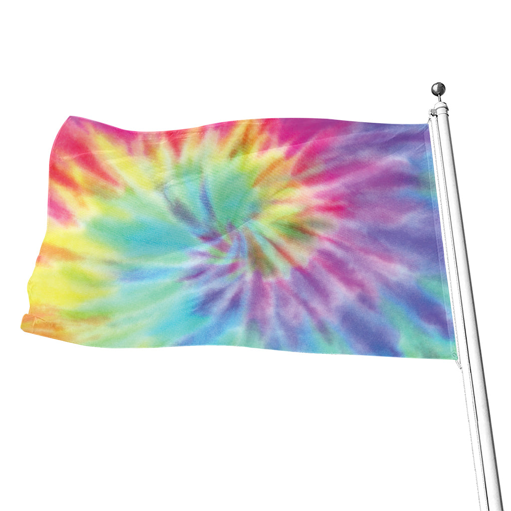 Pastel Spiral Tie Dye Print Flag