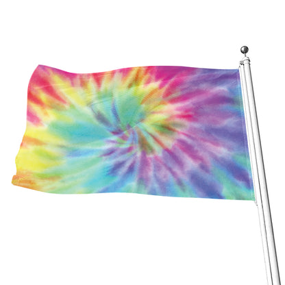 Pastel Spiral Tie Dye Print Flag