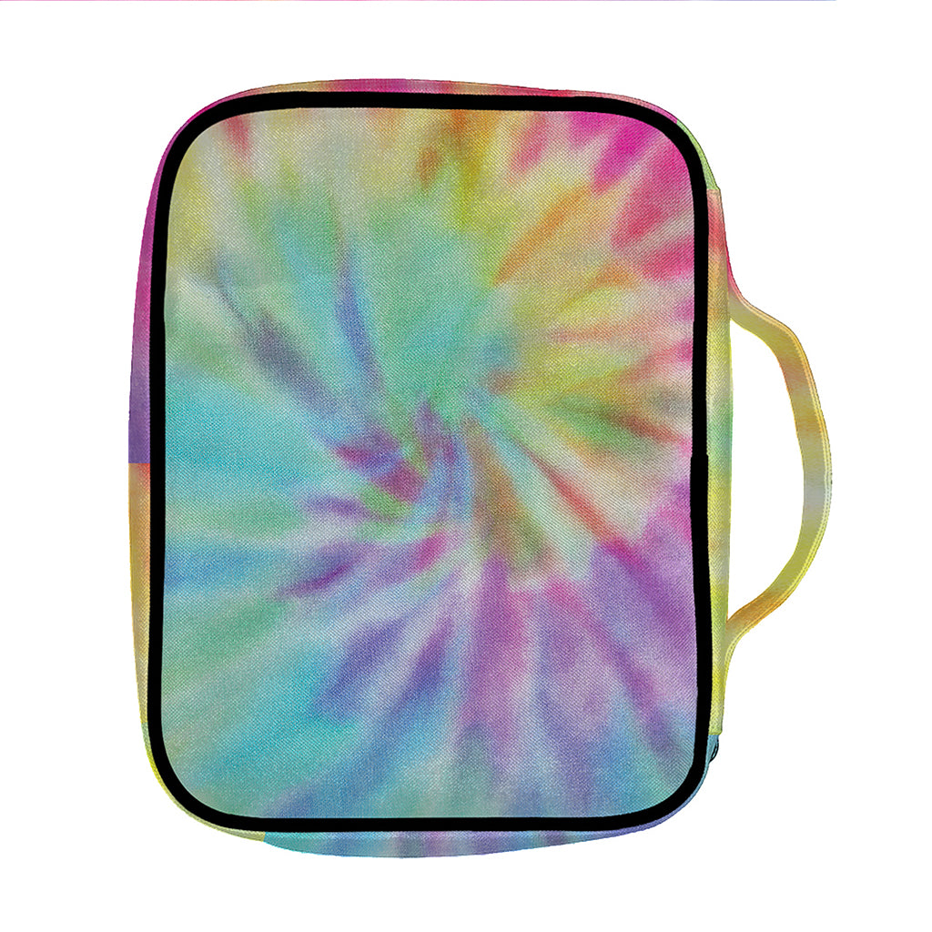 Pastel Spiral Tie Dye Print Front Pocket Bible Bag