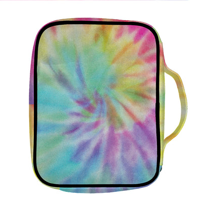 Pastel Spiral Tie Dye Print Front Pocket Bible Bag