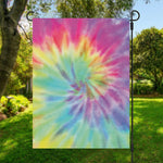 Pastel Spiral Tie Dye Print Garden Flag
