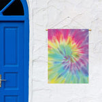Pastel Spiral Tie Dye Print Garden Flag