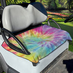 Pastel Spiral Tie Dye Print Golf Cart Seat Cover