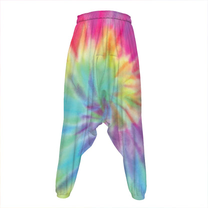 Pastel Spiral Tie Dye Print Hammer Pants