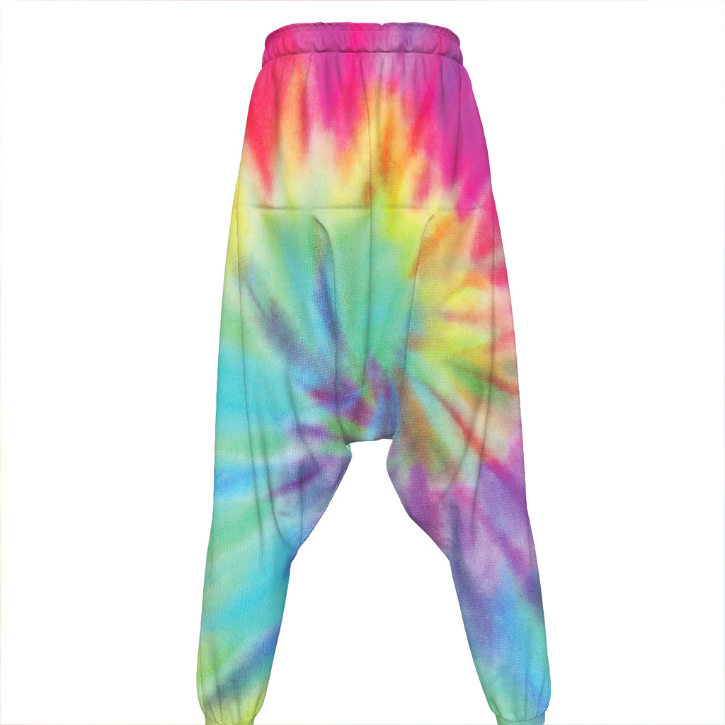 Pastel Spiral Tie Dye Print Hammer Pants