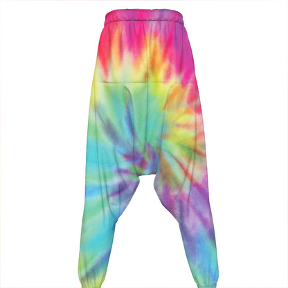 Pastel Spiral Tie Dye Print Hammer Pants