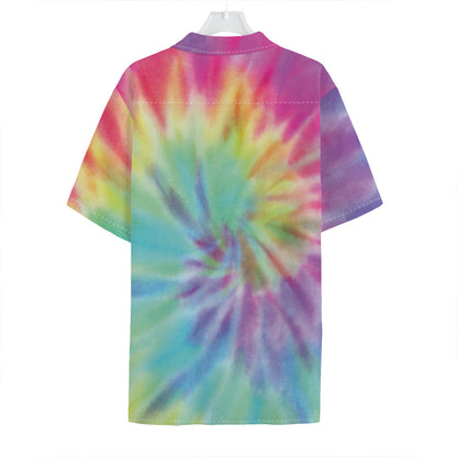 Pastel Spiral Tie Dye Print Hawaiian Shirt