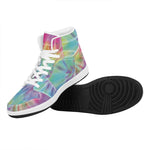 Pastel Spiral Tie Dye Print High Top Leather Sneakers