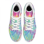 Pastel Spiral Tie Dye Print High Top Leather Sneakers