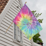 Pastel Spiral Tie Dye Print House Flag