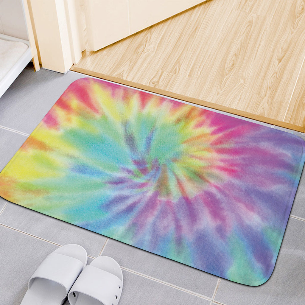 Pastel Spiral Tie Dye Print Indoor Door Mat