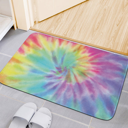 Pastel Spiral Tie Dye Print Indoor Door Mat