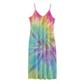 Pastel Spiral Tie Dye Print Jersey Midi Cami Dress