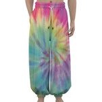 Pastel Spiral Tie Dye Print Lantern Pants