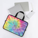 Pastel Spiral Tie Dye Print Laptop Sleeve With Handle