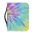 Pastel Spiral Tie Dye Print Leather Bible Cover