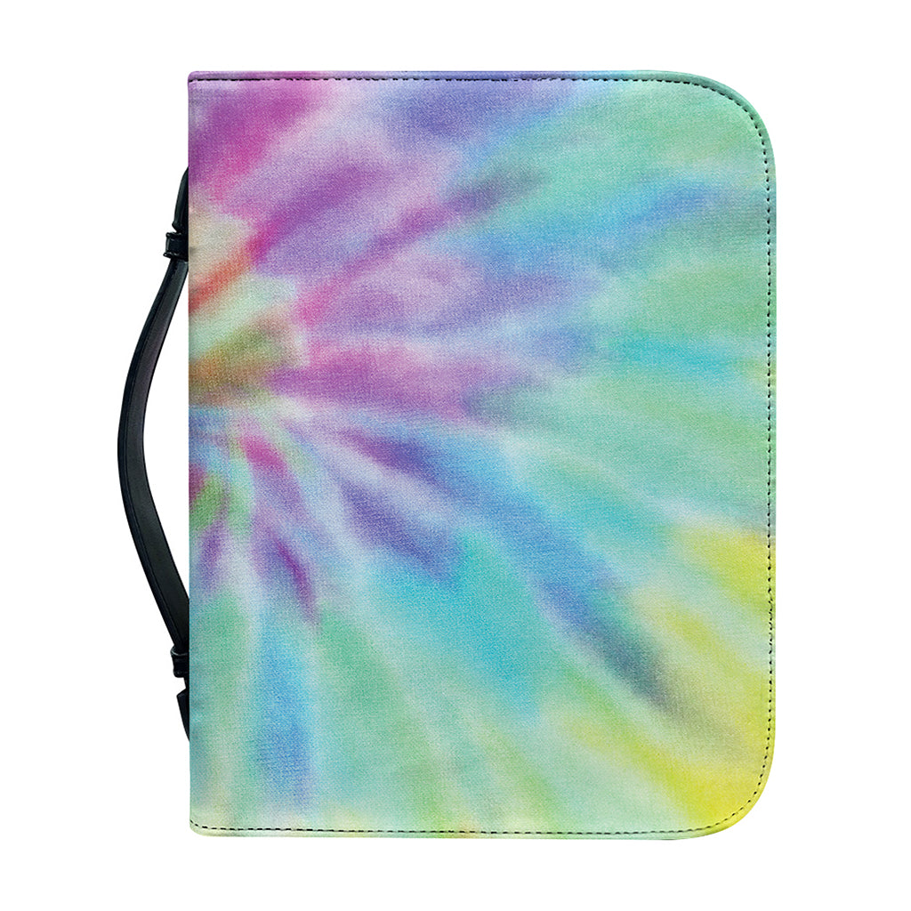 Pastel Spiral Tie Dye Print Leather Bible Cover