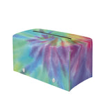 Pastel Spiral Tie Dye Print Leather Tissue Box Cover