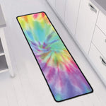 Pastel Spiral Tie Dye Print Long Kitchen Mat