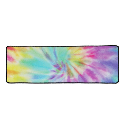 Pastel Spiral Tie Dye Print Long Kitchen Mat