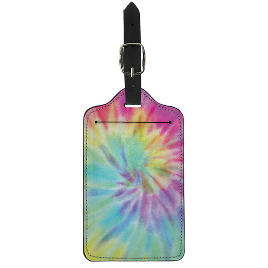 Pastel Spiral Tie Dye Print Luggage Tag