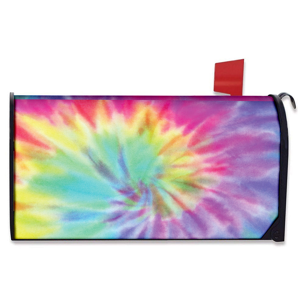 Pastel Spiral Tie Dye Print Mailbox Cover