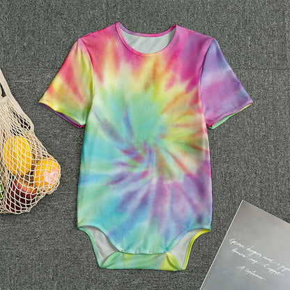 Pastel Spiral Tie Dye Print Men's Bodysuit