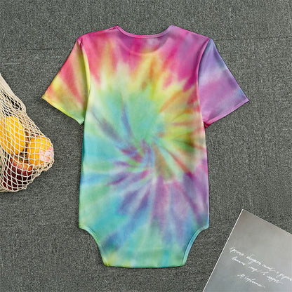 Pastel Spiral Tie Dye Print Men's Bodysuit