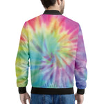 Pastel Spiral Tie Dye Print Men's Bomber Jacket
